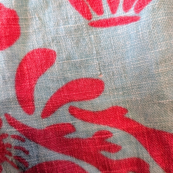 Lilly Pulitzer Linen Beach Resort Pants Shorely Blue Don't Be Shelfish Size XL - Picture 14 of 15